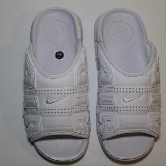 Men's Size 8 Nike Air More Uptempo Slides White FD9884 101 comfort max - Picture 2 of 7